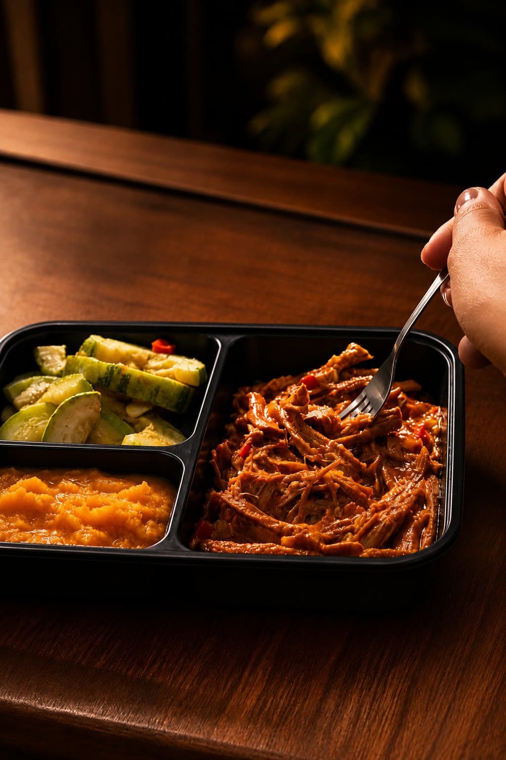 Bandeja de comida fotografiada para catálogo.
